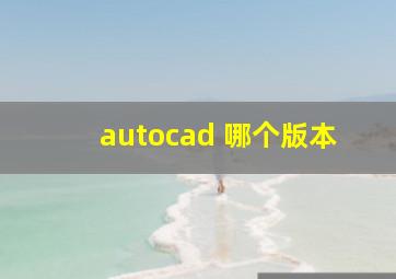 autocad 哪个版本